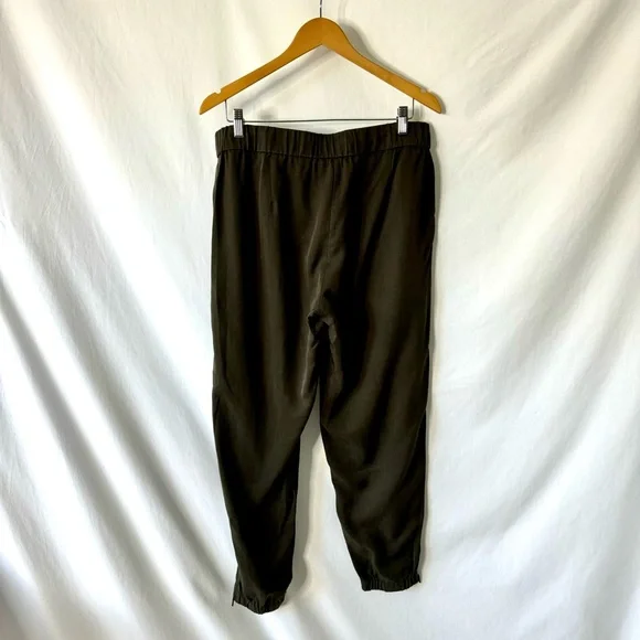 Eileen Fisher Army Green Ankle Zip Jogger Pants - Picture 3 of 11